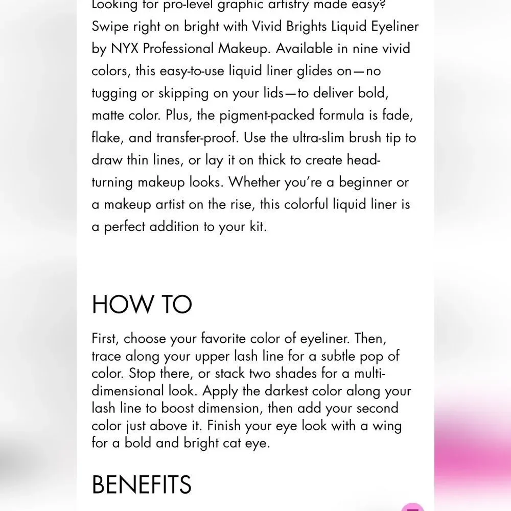 NYX Vivid Brights Matte‎ Liquid Eyeliner